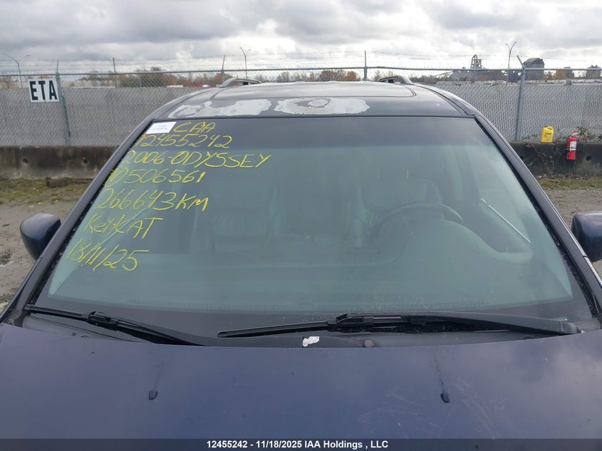 2006 Honda Odyssey Exl VIN: 5FNRL38606B506561 Lot: 12455242