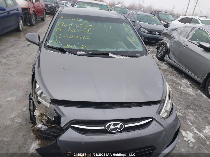 2015 Hyundai Accent VIN: KMHCT5AEXFU220562 Lot: 12455257