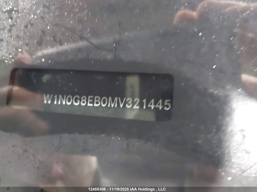 2021 Mercedes-Benz Glc 300 4Matic VIN: W1N0G8EB0MV321445 Lot: 12455308