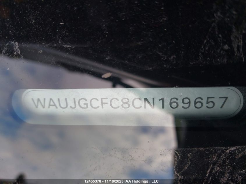 2012 Audi A6 Prestige VIN: WAUJGCFC8CN169657 Lot: 12455378