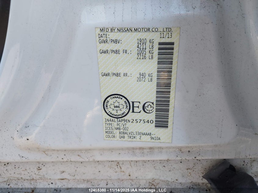 1N4AL3AP9EN257540 2014 NISSAN ALTIMA photo no. 18