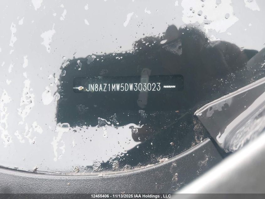 2013 Nissan Murano S/Sl/Le VIN: JN8AZ1MW5DW303023 Lot: 12455406