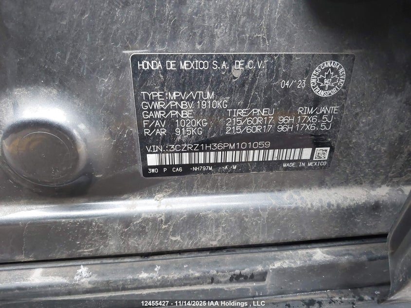 3CZRZ1H36PM101059 2023 HONDA HR-V photo no. 18