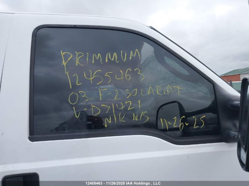 2003 Ford F-250 Lariat/Xl/Xlt VIN: 1FTNX21P23ED71421 Lot: 12455463