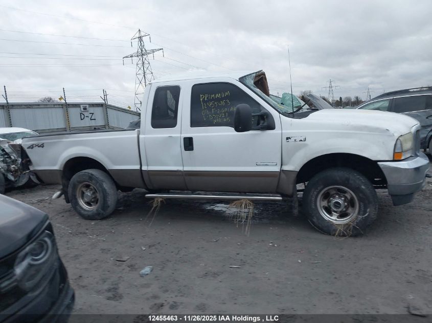 2003 Ford F-250 Lariat/Xl/Xlt VIN: 1FTNX21P23ED71421 Lot: 12455463