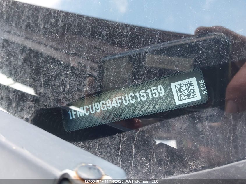 2015 Ford Escape Se VIN: 1FMCU9G94FUC15159 Lot: 12455487