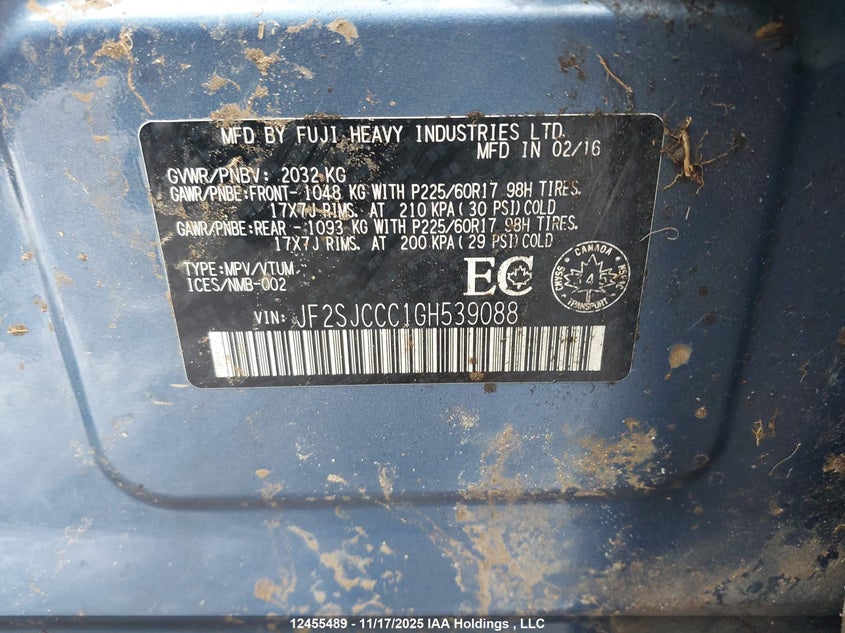 JF2SJCCC1GH539088 2016 SUBARU FORESTER photo no. 19