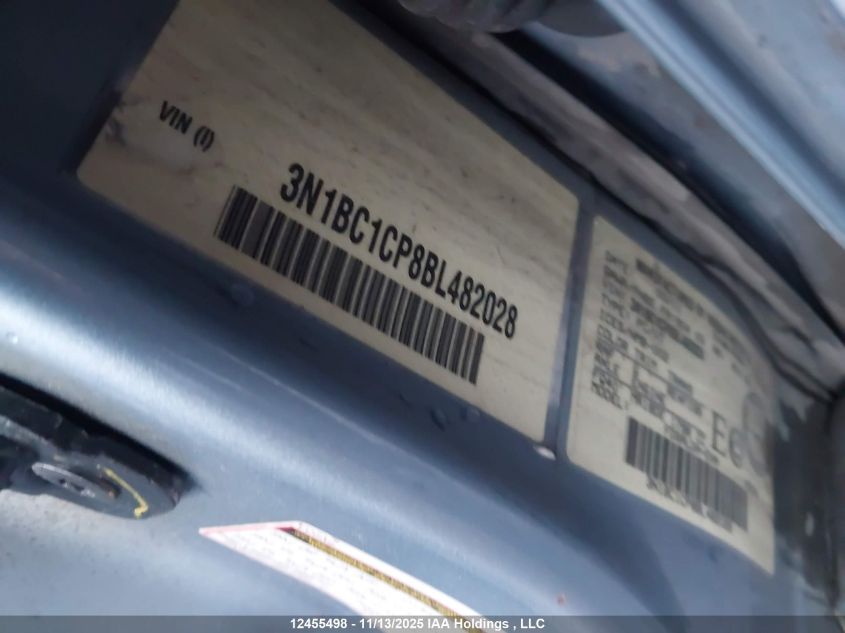 2011 Nissan Versa 1.8S VIN: 3N1BC1CP8BL482028 Lot: 12455498