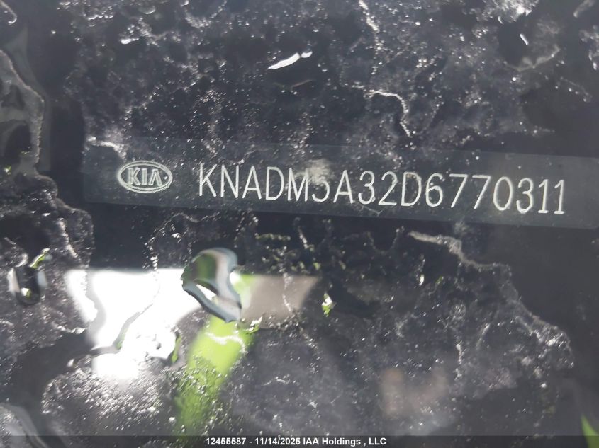 2013 Kia Rio Ex/Lx/Lx+/Sx VIN: KNADM5A32D6770311 Lot: 12455587