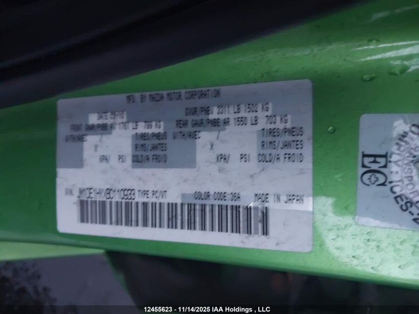 2011 Mazda Mazda2 VIN: JM1DE1HYXB0110933 Lot: 12455623