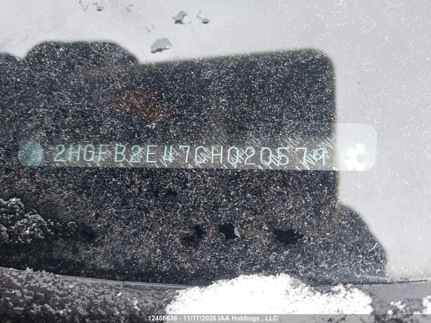 2012 Honda Civic VIN: 2HGFB2E47CH020579 Lot: 12455638