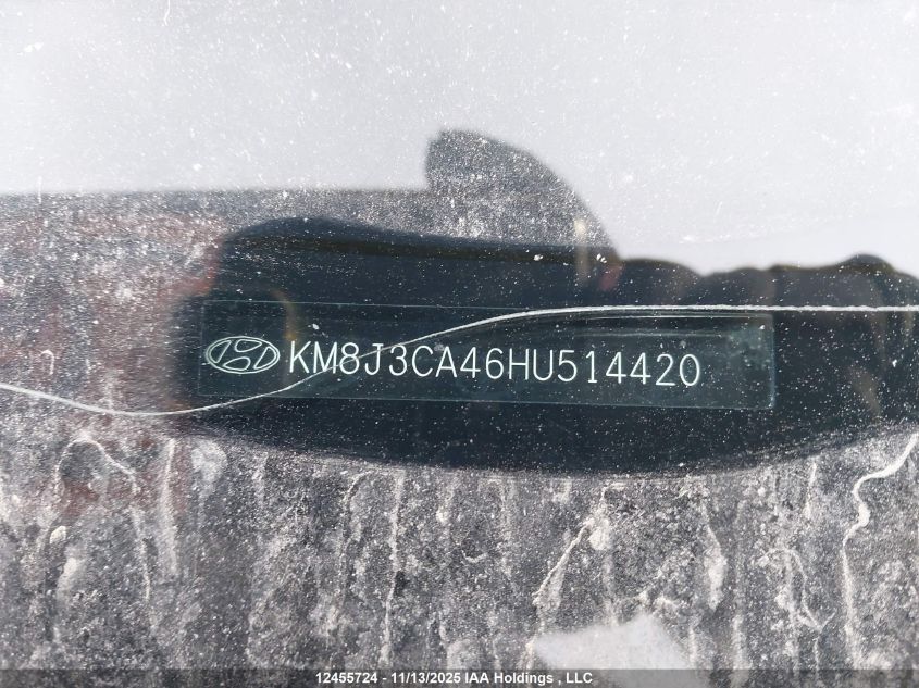 2017 Hyundai Tucson Limited/Sport And Eco/Se VIN: KM8J3CA46HU514420 Lot: 12455724
