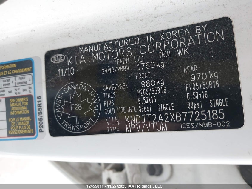 KNDJT2A2XB7725185 2011 KIA SOUL photo no. 9