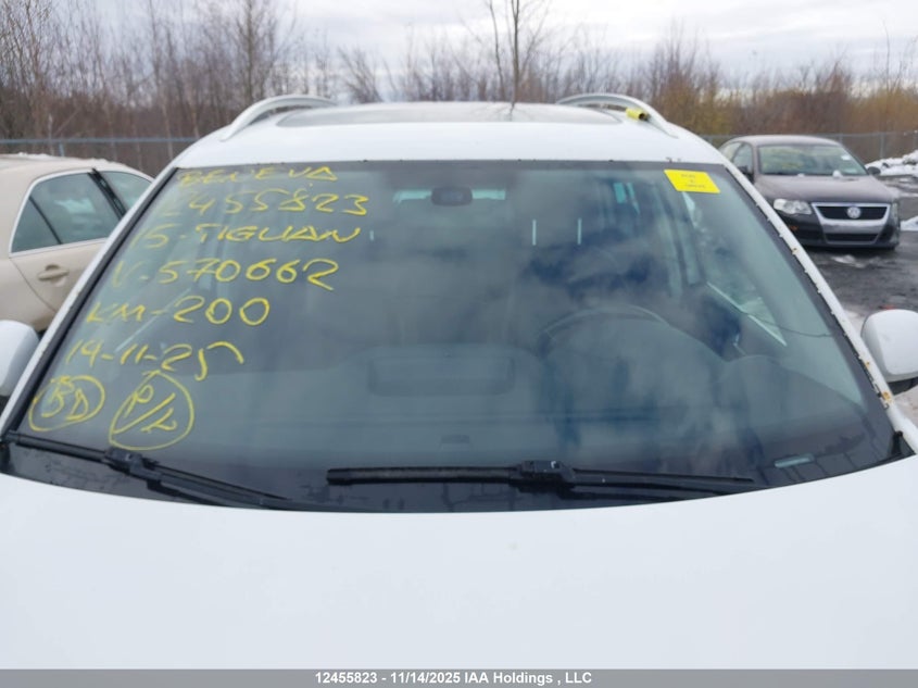 2015 Volkswagen Tiguan Comfortline/Highline/Special Edition/Trendline VIN: WVGJV7AX6FW570662 Lot: 12455823