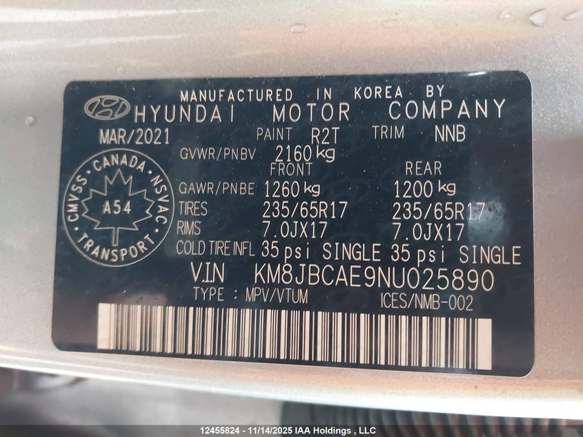 2022 Hyundai Tucson Preferred Awd VIN: KM8JBCAE9NU025890 Lot: 12455824