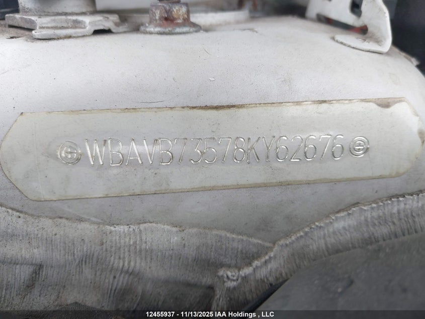2008 BMW 335 I VIN: WBAVB73578KY62676 Lot: 12455937