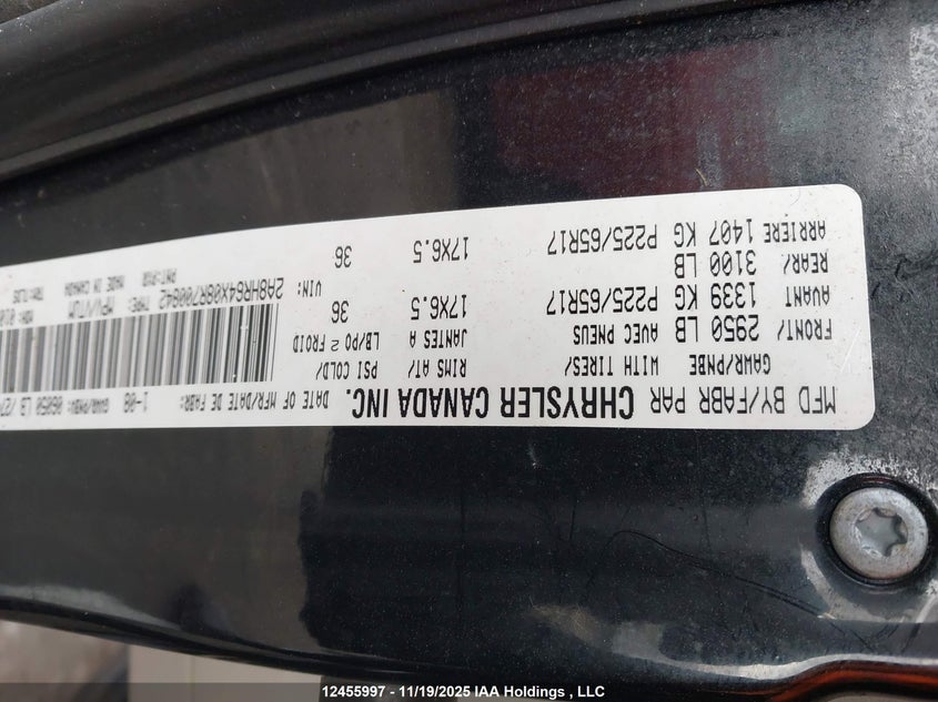 2A8HR64X08R700842 2008 CHRYSLER TOWN & COUNTRY photo no. 19
