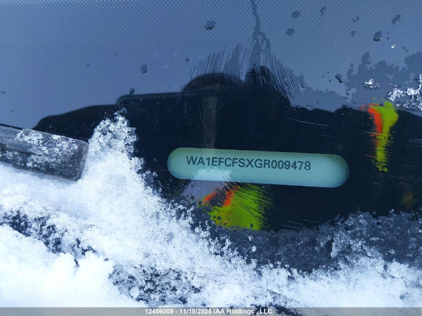 2016 Audi Q3 VIN: WA1EFCFSXGR009478 Lot: 12456009