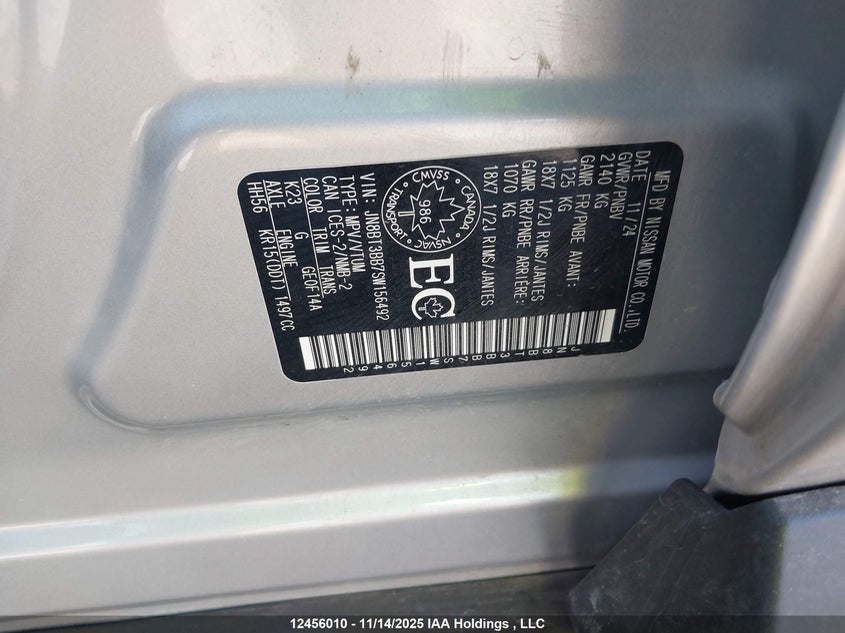 JN8BT3BB7SW156492 2025 NISSAN ROGUE photo no. 9