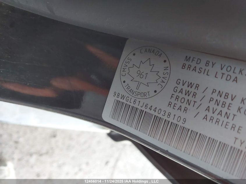 2004 Volkswagen Golf Gls VIN: 9BWGL61J644038109 Lot: 12456014