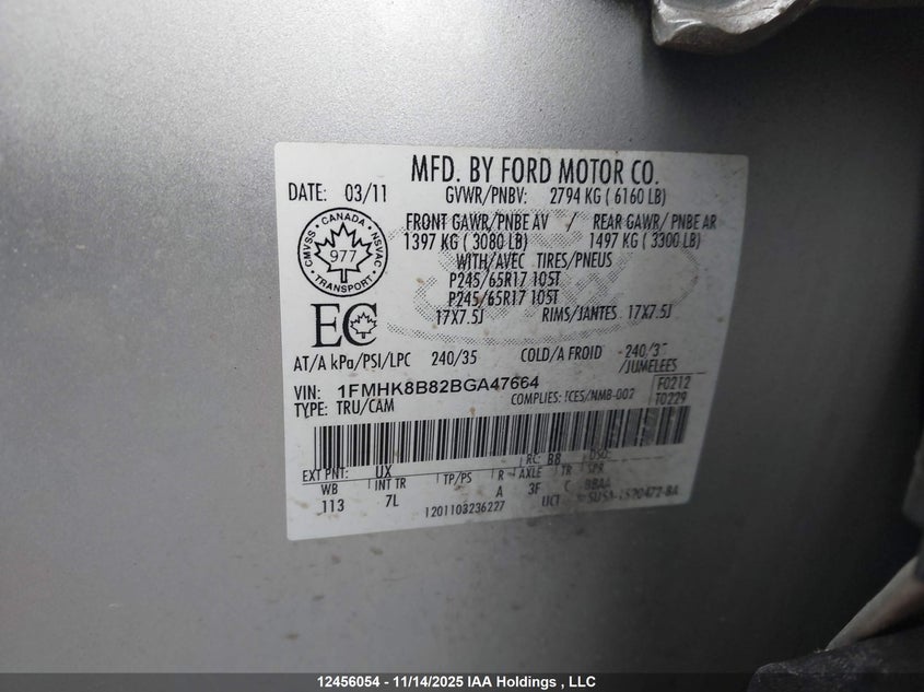 1FMHK8B82BGA47664 2011 FORD EXPLORER photo no. 9
