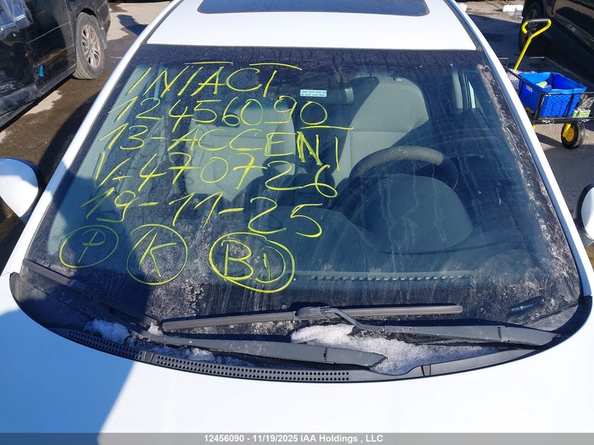 2013 Hyundai Accent VIN: KMHCU4AE8DU470726 Lot: 12456090