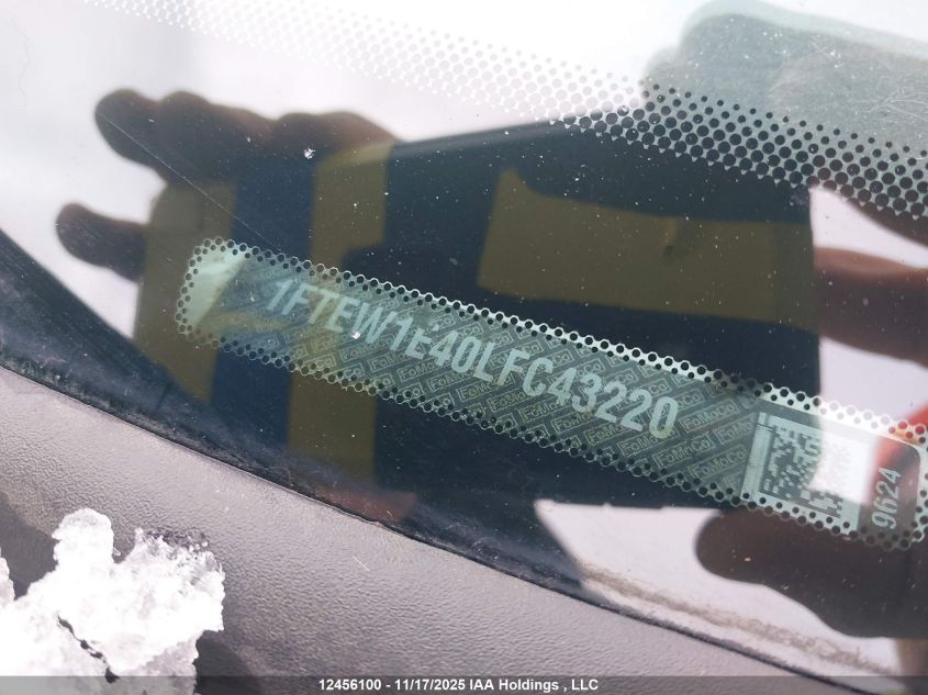 2020 Ford F150 Supercrew VIN: 1FTEW1E40LFC43220 Lot: 12456100