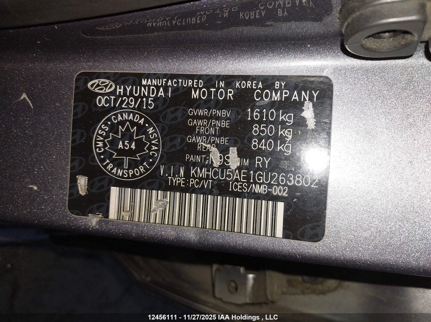KMHCU5AE1GU263802 2016 HYUNDAI ACCENT photo no. 9