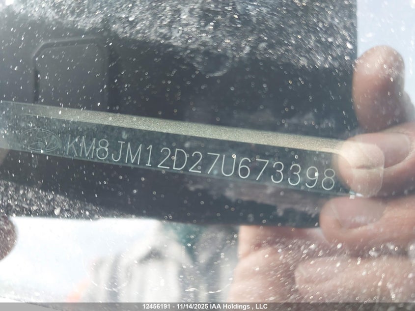 2007 Hyundai Tucson Gl VIN: KM8JM12D27U673398 Lot: 12456191