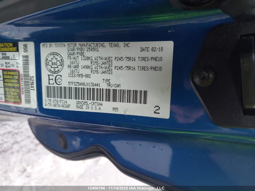 5TFSZ5AN8JX136441 2018 TOYOTA TACOMA photo no. 18