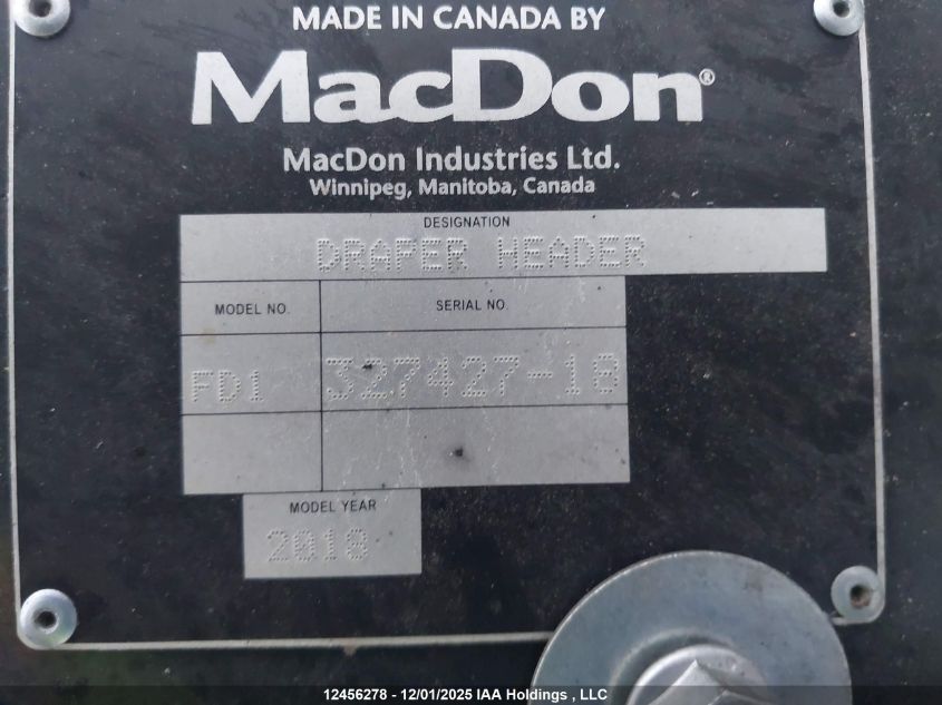 2010 John Deere Combine VIN: 1H09870SVA0736028 Lot: 12456278