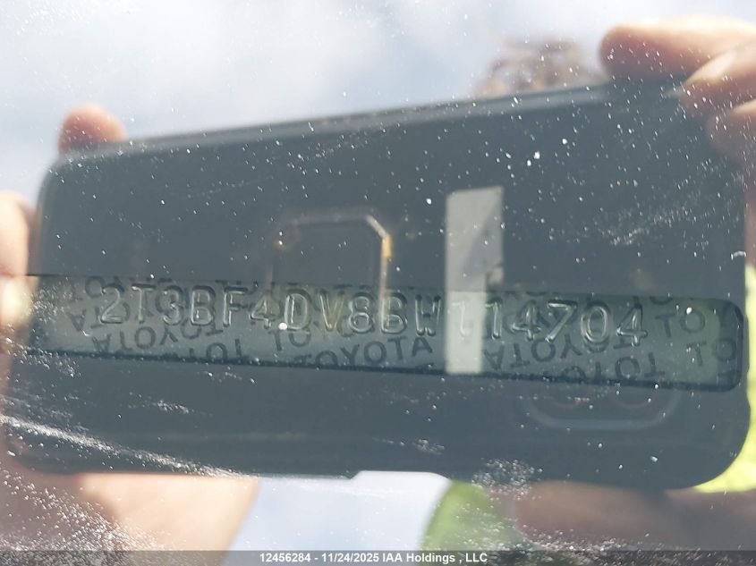 2011 Toyota Rav4 VIN: 2T3BF4DV8BW114704 Lot: 12456284