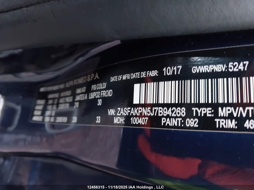 ZASFAKPN5J7B94268 2018 ALFA ROMEO STELVIO photo no. 18