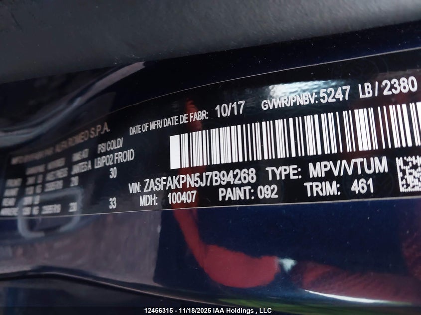 ZASFAKPN5J7B94268 2018 ALFA ROMEO STELVIO photo no. 9