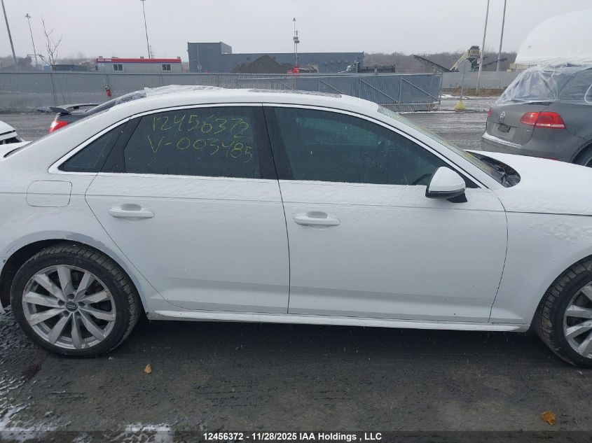 2018 Audi A4 2.0T Komfort VIN: WAUNNAF47JN003485 Lot: 12456372