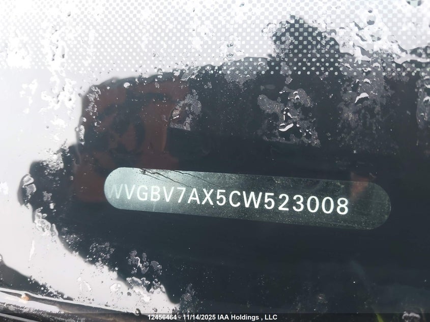 2012 Volkswagen Tiguan S/Se/Sel VIN: WVGBV7AX5CW523008 Lot: 12456464