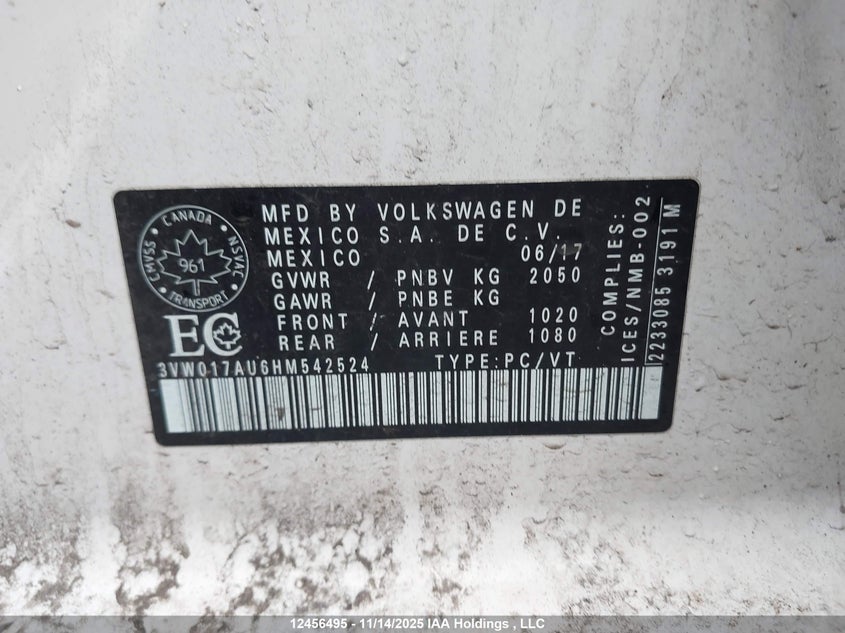 3VW017AU6HM542524 2017 VOLKSWAGEN GOLF SPORTSVAN photo no. 18