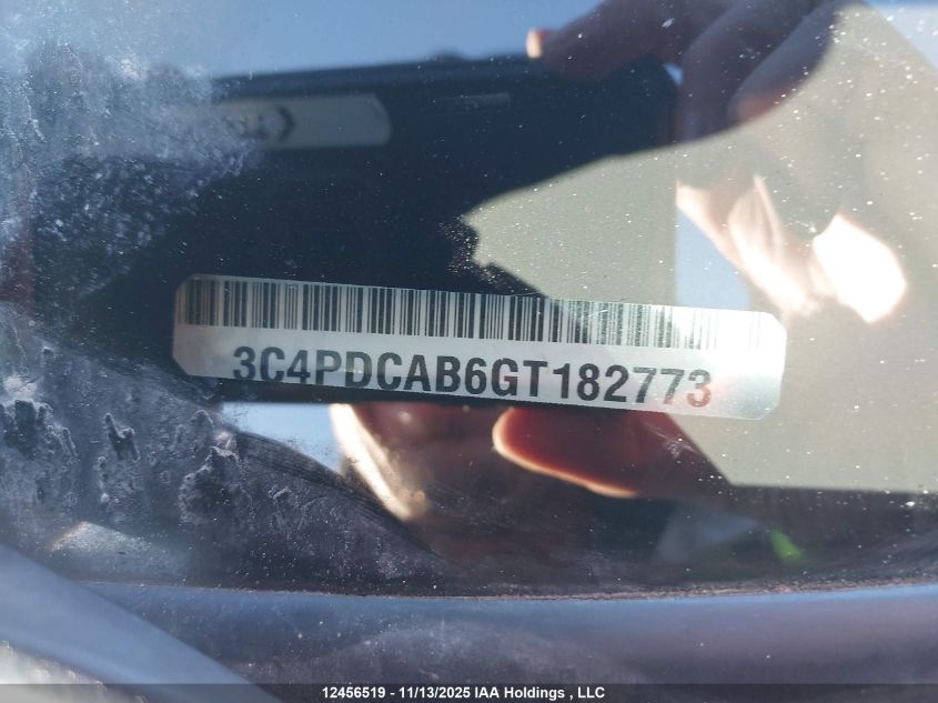 2016 Dodge Journey Se VIN: 3C4PDCAB6GT182773 Lot: 12456519