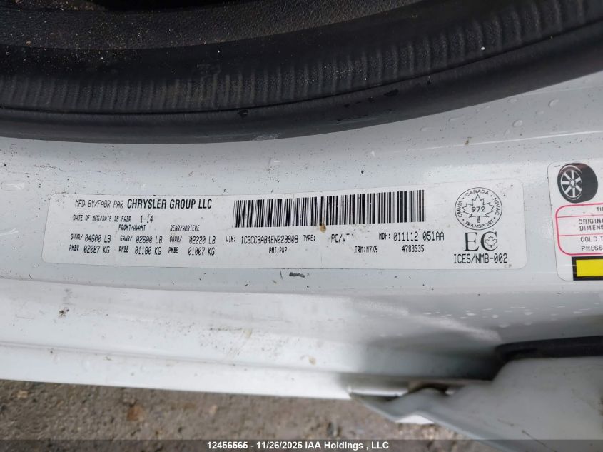 2014 Chrysler 200 Lx VIN: 1C3CCBAB4EN229909 Lot: 12456565