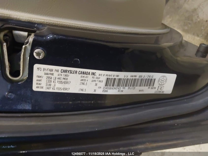 2C4RDGBG4ER457423 2014 DODGE CARAVAN photo no. 9