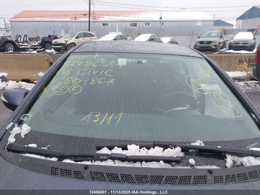 2008 Honda Civic VIN: JHMFA36228S801867 Lot: 12456581