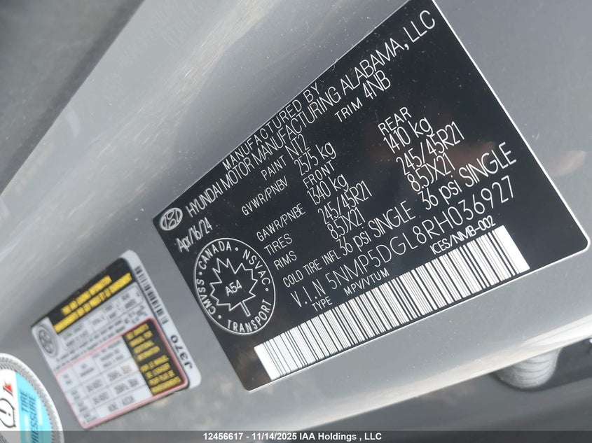 5NMP5DGL8RH036927 2024 HYUNDAI SANTA FE photo no. 9