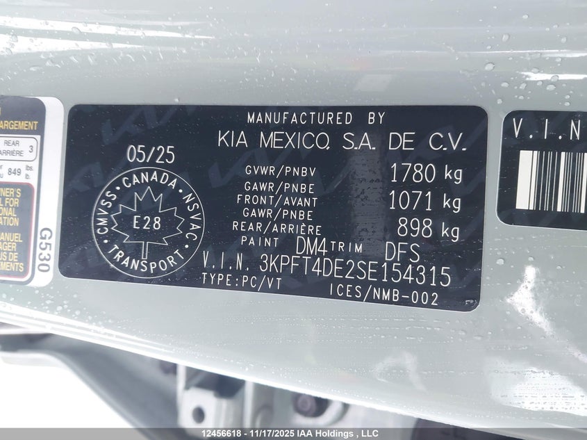 3KPFT4DE2SE154315 2025 KIA K4 photo no. 9