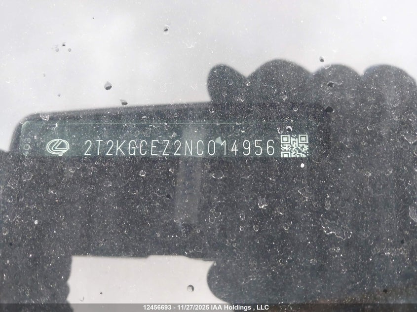 2022 Lexus Nx 350 VIN: 2T2KGCEZ2NC014956 Lot: 12456693