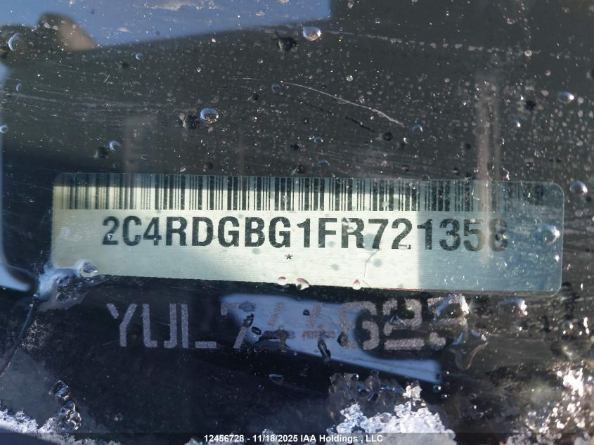 2015 Dodge Grand Caravan Se VIN: 2C4RDGBG1FR721358 Lot: 12456728