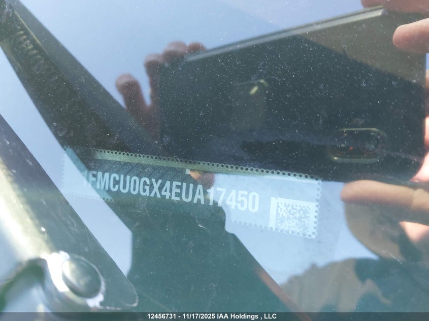 2014 Ford Escape VIN: 1FMCU0GX4EUA17450 Lot: 12456731