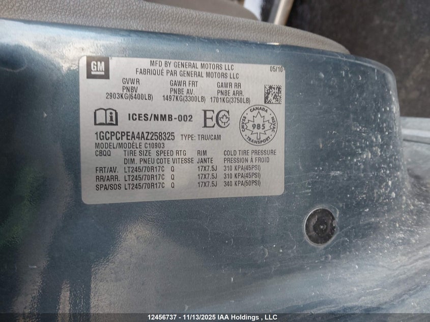 1GCPCPEA4AZ258325 2010 CHEVROLET SILVERADO photo no. 9