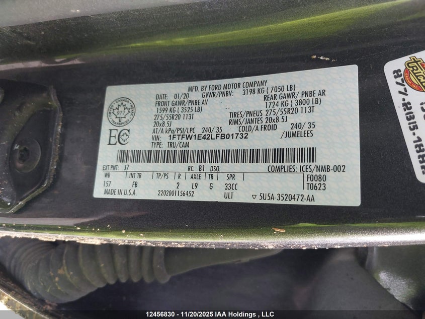 1FTFW1E42LFB01732 2020 FORD F-150 photo no. 19