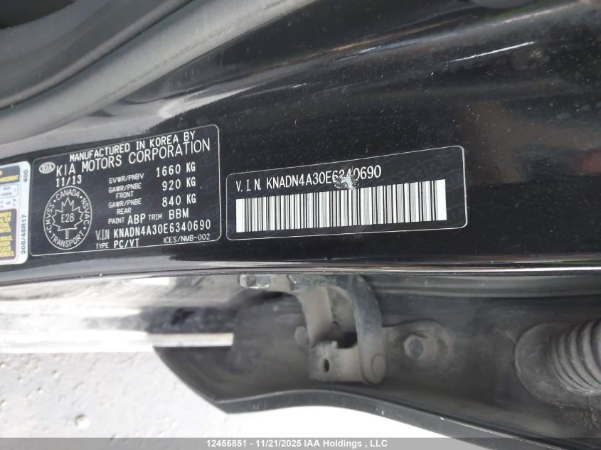 2014 Kia Rio Ex/Ex+/Lx/Lx+/Sx VIN: KNADN4A30E6340690 Lot: 12456851