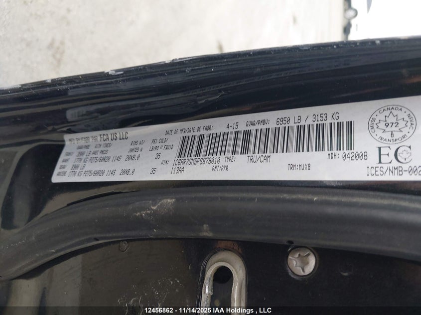1C6RR7GM5FS679010 2015 RAM 1500 photo no. 9